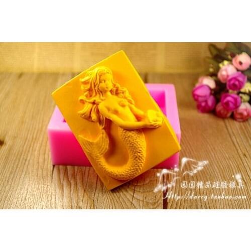 Mermaid Silicone Soap mold Hanmdmade 3d silicone mould DIY Craft molds S282
