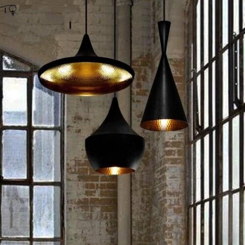 Nordic Industrial Retro Black Vintage Pendant Lights Led Corridor Staircase Coffee Cafe Bar Restaurant Luminaire Suspension
