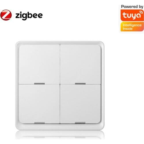 Tuya ZigBee Smart Scene Switch Wireless Smart Mechanical Push Button Switch Intelligent Control Switch Accessories