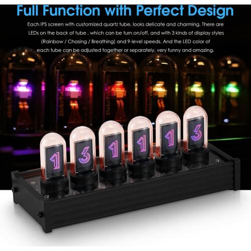 Modern Digital IPS NIXIE Clock EleksTube Clock PC Software Control DIY Gift Ref Nixie Clock 6 Bit LCD Time Photo Display