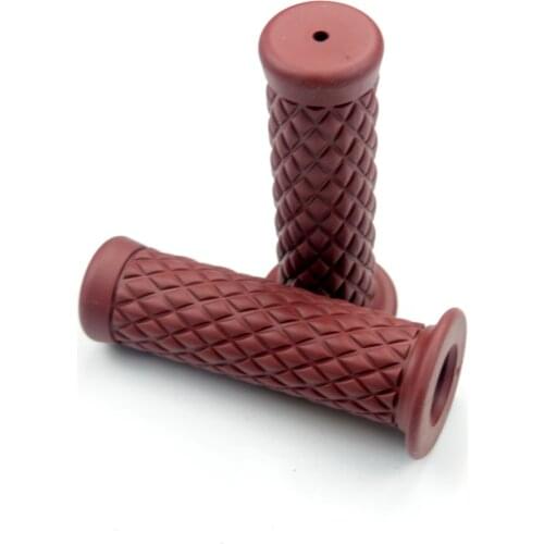 Universal Motobike Hand Grips 22 mm 7/8 inch Retro Vintage Motorcycle Grips Decal Coffee Color One Pair