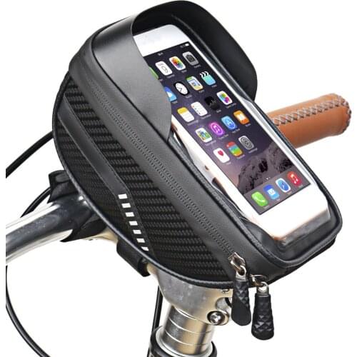 Bike Phone Bag Waterproof Bicycle Front Frame Top Tube Touchscreen Phone Holder for Smart Phone up to 7.1in