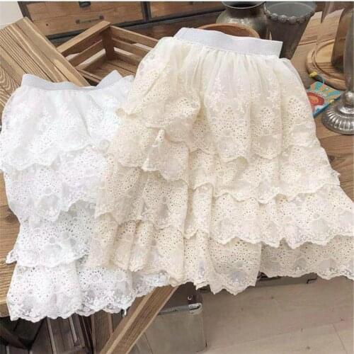 2 3 4 5 6 Years Baby Girl Skirt Korean Fashion Lace Multi-layer Cupcake Skirts Princess Party Skirt Tutu Toddler Kids Skirt 2019