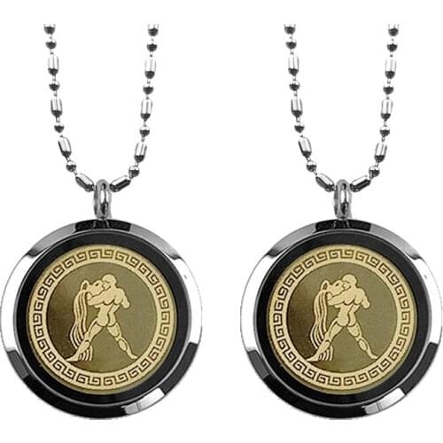 Jewelry 2020 Punk Chain Necklace for Men- Aquarius Charm Pendant Necklace with Negative Ions Quantum Energy Necklace