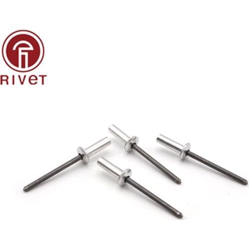 DIN 15973 200PCS M3.2 Rivets Remaches Aluminum Steel Closed End Blind Rivets Round Dome Head Rivet Fasteners