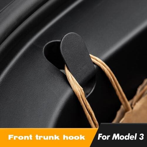 1Pair Front Trunk Hook for Tesla Model 3 2017-2019 Eject Clip Installation Car Spare Box Hook ABS Auto Interior Accessories