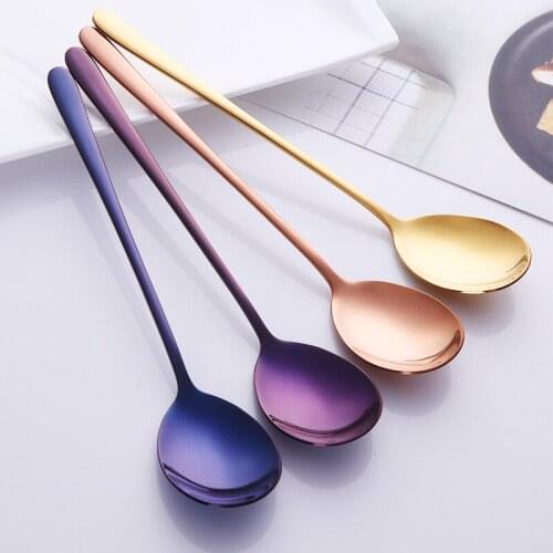1pc New Style Titanium Stainless Steel Spoon High Quality Feeding Spoon Coffee-tea-spoon