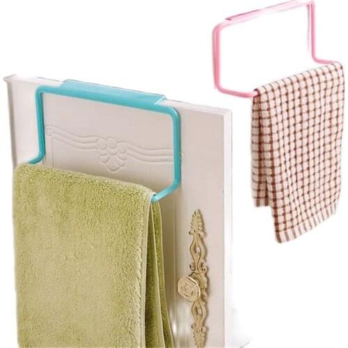 1pc plastic Cupboard door On Towel Hanging Holder Bathroom Organizer Hanger Shelf Kitchen Supplies Accessories