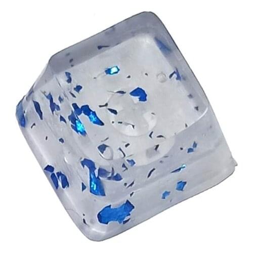 24BB 1PC New Keycap Personality Design RGB Transparent Sequins Cherry Profile R4 Keycap Gaming Keyboard Custom Resin Keycaps