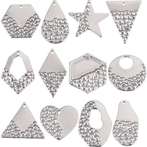 10pcs Stainless Steel Heart Earrings Making Supplies Bezel Earring Charms Connectors for Diy Jewelry Findings Wholesale Items