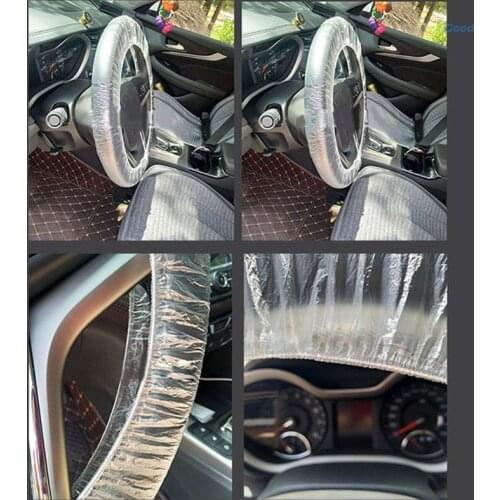 100pcs Universally Car Disposable Plastic Steering Wheel Cover Waterproof For Car