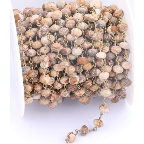 2meters/Lot Natural Stone Beaded Rosary Chain For Jewelry Making Diy Necklace Bracelets Making Accessories