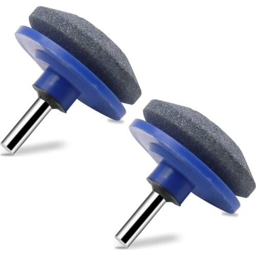 Lawn Mower Blade Sharpener Blue/Black/Green/Red/Orange Knife Sharpening Drill Garden Tool Lawnmower Parts 55*50mm 2pcs