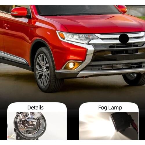 2PCS Fog Light Lamp Bezel Cover For Mitsubishi Outlander 2015 2016 2017 2018 FogLamp Hoods Fog Light Covers Box frame headlights