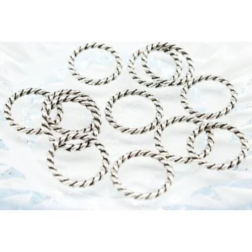 200pcs Antiqued silver Twisted Vine Wreath Charm 15.5mm bag Antique Silver Connector/ Link Bead
