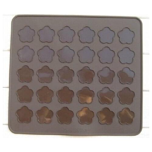 30-tray Cherry Flower Silicone Macaroon Mat Moulds Homemade Pastry Cookie Sheet Baking Mat Molds