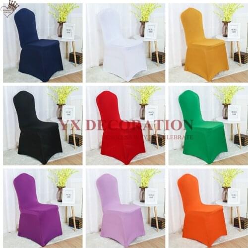 5pcs Lot Flat Front Stretch Spandex Chair Cover Lycra Polyester Fabric Wedding Banquet Party Hotel Dining Chair Covers