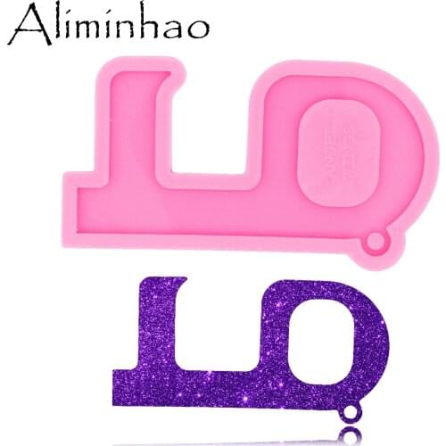 DY0511 Shiny Glossy Door HOOK Keychain Mould Silicone Epoxy Resin Mold Prevent Contact