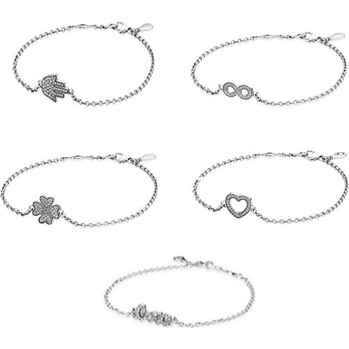 Classic S925 Fingers, Four Leaves, Heart To Heart, Eight-character Bracelet, High-quality Jewelry For Romantic Gifts For Ladies