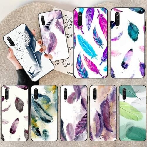 Watercolor Painting feathers Phone Case for Xiaomi Mi Note 10 Lite Mi 9T Pro xiaomi 10 10 CC9 Pro 9SE