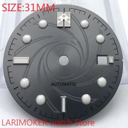 NO logo 31mm watch dial is suitable for ETA 2836/2824 DG2813/3804 Miyota 8215 821A 8205 MH35cases automatic movement dial gray