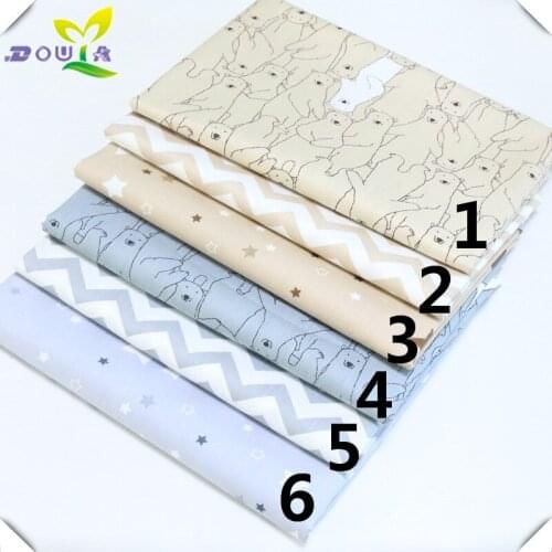 Polar bear cubs star cartoon cloth printed cloth cotton fabric baby doll dress smock infant coated cloth