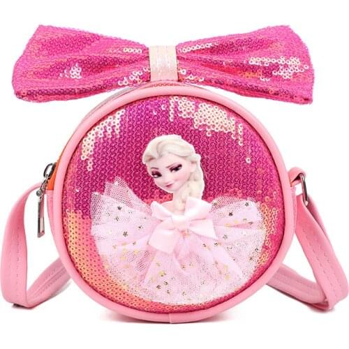 Disney Frozen Elsa Childrens Shoulder Messenger Bag Girl Cartoon Coin Purse Mobile Phone Bag Kids Shopping Bag