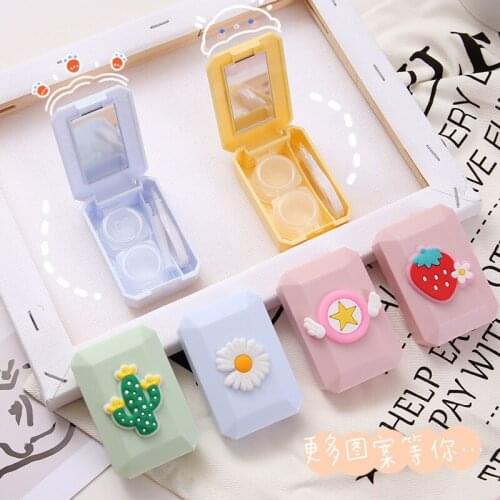 Portable Care Box Mini Contact Lens Case Ins Cute Glasses Cosmetic Contact Lenses Box Contact Lens Case for Eyes Travel Kit