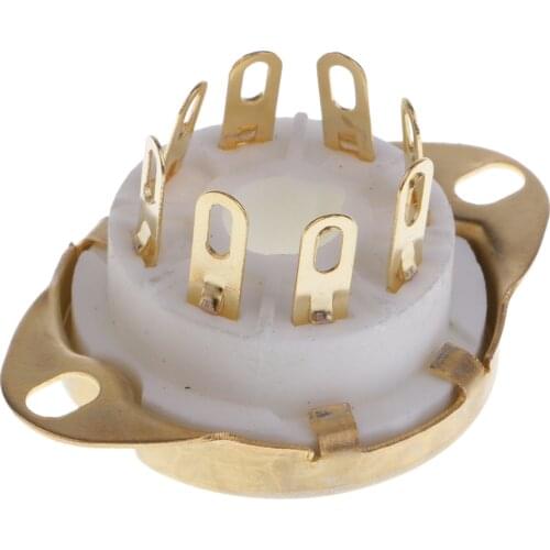 GZC8-Y-3-G Ceramic 8pin PCB Mounting Tube Socket for KT88 6550 EL346P6P