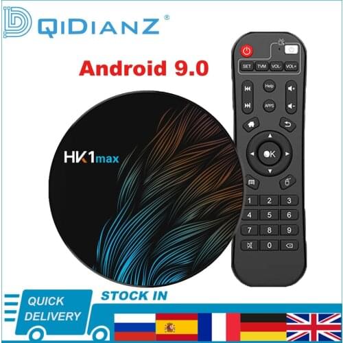 HK1MAX Android 9.0 Smart TV BOX 4K 1080P Quad Core HK1 MAX TV BOX Rockchip 2,4/5G WIFI Full HD media player