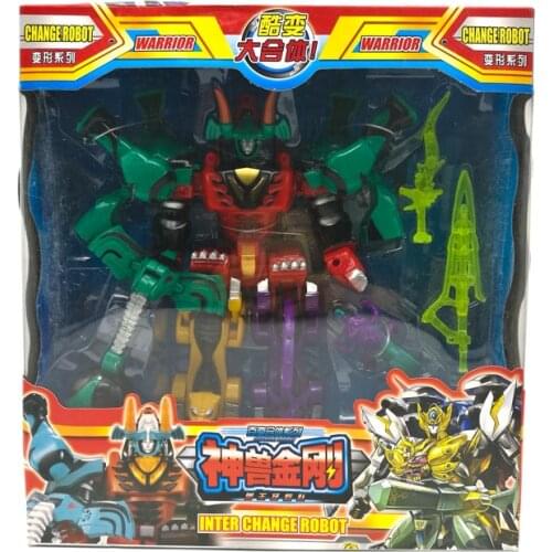 Deformation Toys 5 In 1 Dinosaur Rangers Megazord Assembly Robot Action Figures Kids Birthday Gifts Assembled Dinozords