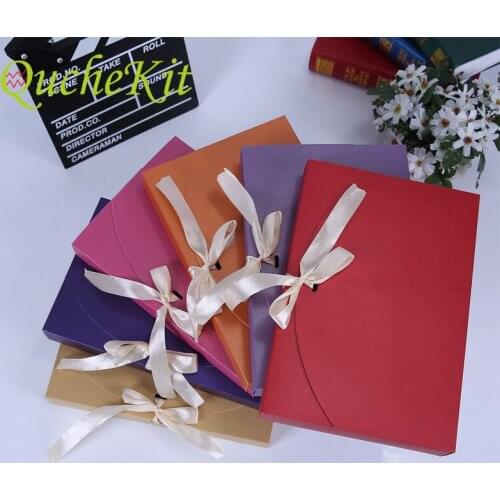 10Pcs Black Kraft Paper Gift Packaging Box Bussiness Present Box with Silk For Packaging Pajamas Clothes Books Chocolate Box