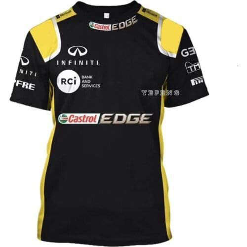 Summer Yellow F1 T-Shirt Star Factory Racing Team Motorsport Riding Car fan Street Cycling