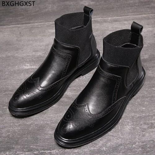 Black Ankle Boots for Men Male Fashion Winter Boots for Man 2021 Brand Motorcycle Shoes Man Luxury Designer Chelsea Boots Men