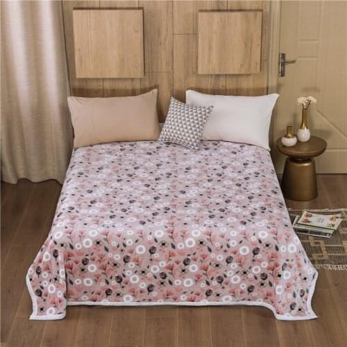 Floral Soft Warm Coral Fleece Blanket Winter Sheet Bedspread Sofa Plaid Light Thin Mechanical Wash Flannel Blankets SSXML