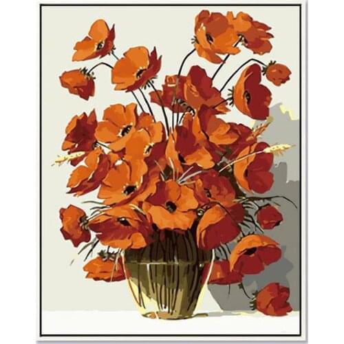 Paint By Number Kit Flowers Oil Painting Cosmos On Canvas Cosmos Abstract Painting Wall Art Home Decor