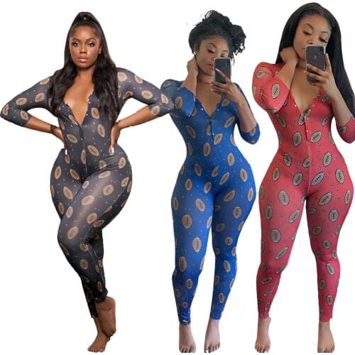 New Arrivals Women Jogging Jumpsuits Bodysuits Sexy Long Sleeve Skinny Spring One Piece Sleepwear Women Nightwear Onesies 2021