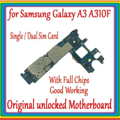 Single / Dual Sim Card For Samsung Galaxy A3 A310F Motherboard With Chips For Samsung Galaxy A3 A310F MainBoard Good quality