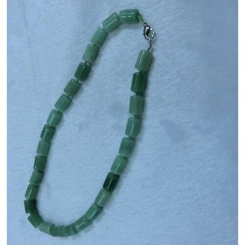 Wholesale 6pcs Bohemian Jewelry Natural Quartz Stone Green Aventurine Columns Stone Matching Necklace Women Beaded Necklace Free