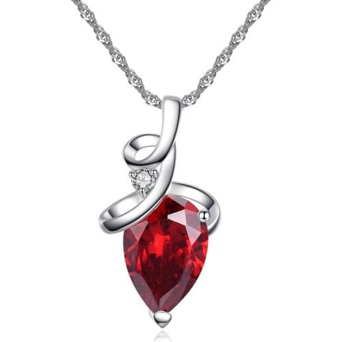 Drop-Shaped Necklace Women Ladies Wedding Party Jewelry Alloy Chain Crystal Pendant Necklace Female Pendant New