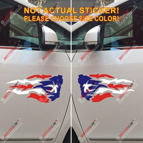 Pair Puerto Rico PR Puerto Rican Flag Fire Decal Sticker Car Vinyl Reflective