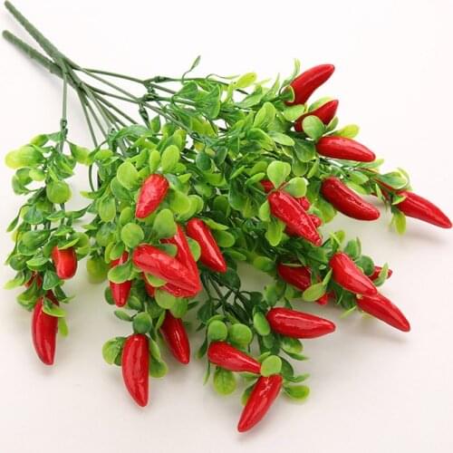Plastic Creative Red Pepper Artificial Plants New Decorative Artificial Plastic Trees Christmas Gift Table Decorating
