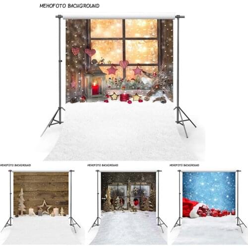 Christmas Background Backdrop Fireplace Tree Winter Snow Window Interior Baby Birthday Photography Background For Photo Studio