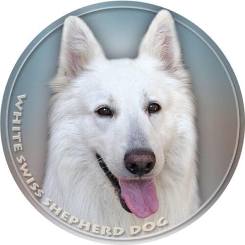 S40368# Various Sizes PVC Decal White Swiss Shepherd Dog Animal Car Sticker For Bumper Rear Window Laptop Refrigerator Toilet