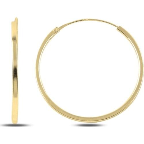 Silver 925 Sterling 30mm Plain Ring Earrings