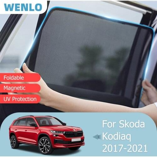 For Skoda Kodiaq 2017-2021 Front Windshield Car Sunshade Side Window Blind Sun Shade Magnet Auto Visor Mesh Curtain Accessories
