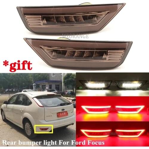 2Pcs Smoke LED Rear Bumper Reflector Light For Ford Focus Hatchback 2009 - 2013 For Ford Focus 2 MK2/Escape Kuga Rear Fog Lamp