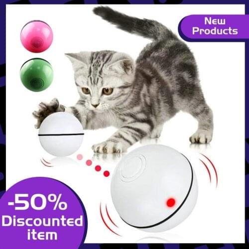 Cat Toy Ball Latest Version Interactive Smart Cat Toy Automatic Rotating Ball Led Light Charging Pet Sports Ball Chasing Toy