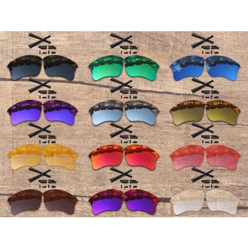 Vonxyz 20+ Color Choices Polarized Replacement Lenses & Nose Pads Ear Socks Rubber Kit for-Oakley Flak Jacket XLJ Frame
