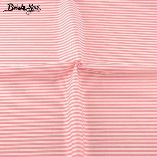Booksew 100% Cotton Twill African Ankara Fabric Quilting Fabric Dye Pink Strips Style DIY Patchwork Sewing Dress Material 160